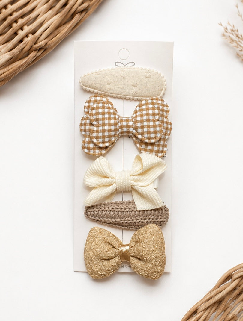Set of 5 Pretty Girls Hair Clips