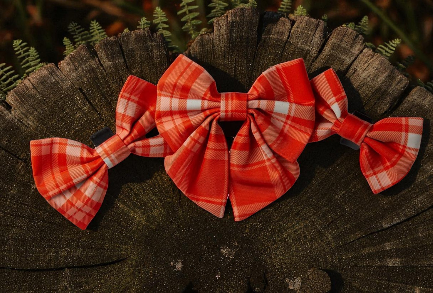 Orange Plaid Sailor Bow