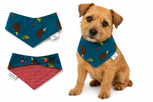 Hedgehog Adjustable Reversible Dog Bandana