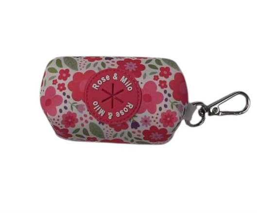 Pink Blooms Poop Bag Holder