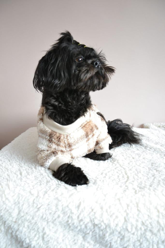 Brown Checked Dog Jumper