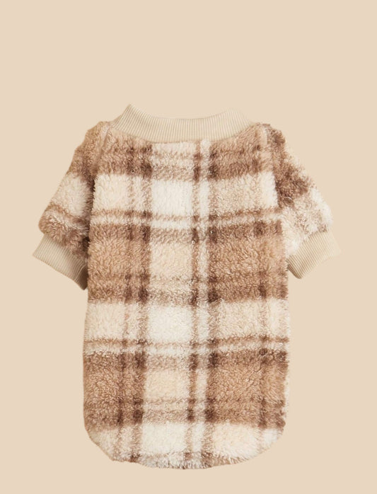 Brown Checked Dog Jumper