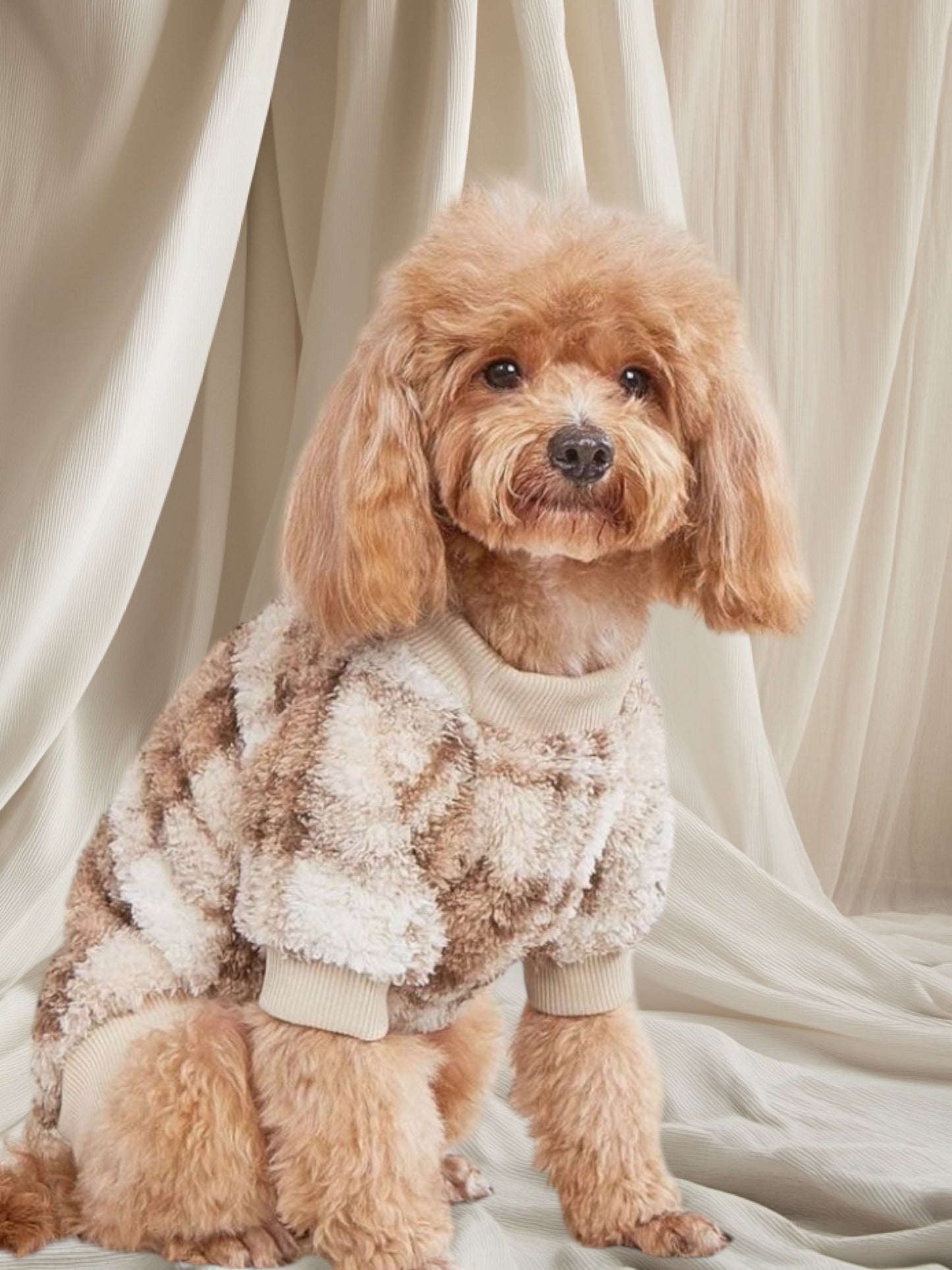 Brown Checked Dog Jumper